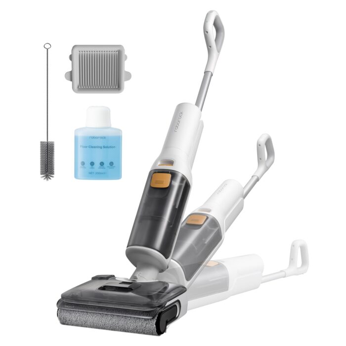 roborock F25 BX Nass Trockensauger, 180° Flach absenkbar, Kabelloser Staubsauger und Mopp in einem mit 20.000 Pa, 90°C Heißluft-Schnelltrocknen & Hochtemperatur-Selbstreinigung, kein Verheddern