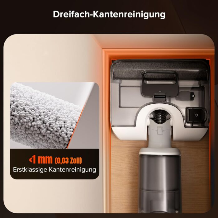 roborock F25 GT Nass Trockensauger, 180° Lay-Flat Saugwischer, 90°C Hochtemperatur Selbstreinigung, 20.000 Pa Akku Staubsauger mit Wischfunktion, Wischsauger Kabellos Anti-Tangle für HarteBoden