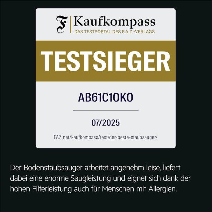 AEG CLEAN 6000 ÖKO Staubsauger mit Beutel, Hohe Saugleistung, Zusatzdüsen, XL-Räder, Edelstahl-Teleskoprohr, aus 65% Recyclingmaterial, 12 m Kabel, 850 Watt, Zubehör, Grau, AB61C1OKO