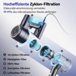 Staubsauger, 6-in-1 Stielstaubsauger & Handstaubsauger mit 6M Kabel, 23Kpa stark Saugkraft, 600W Motor, freistehender Staubsauger Beutellos Vacuum Cleaner für Harte Böden Teppich, klein leicht leiser