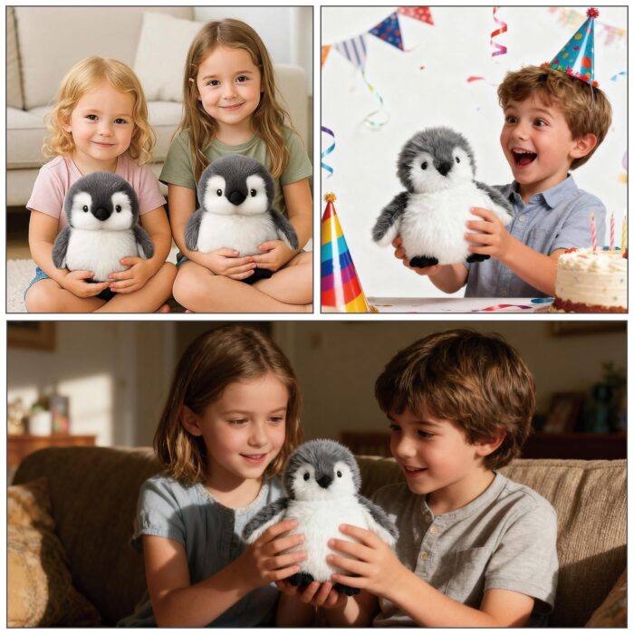JcvPot Pinguin Kuscheltier, Weiches Stofftier Für Kinder Und Babys, Kuscheltier Pinguin Plüschtier 20 cm, Plüschtier – Bild 3