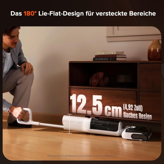 roborock F25 GT Nass Trockensauger, 180° Lay-Flat Saugwischer, 90°C Hochtemperatur Selbstreinigung, 20.000 Pa Akku Staubsauger mit Wischfunktion, Wischsauger Kabellos Anti-Tangle für HarteBoden