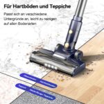 Staubsauger, 6-in-1 Stielstaubsauger & Handstaubsauger mit 6M Kabel, 23Kpa stark Saugkraft, 600W Motor, freistehender Staubsauger Beutellos Vacuum Cleaner für Harte Böden Teppich, klein leicht leiser