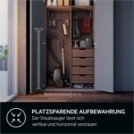 AEG CLEAN 6000 ÖKO Staubsauger mit Beutel, Hohe Saugleistung, Zusatzdüsen, XL-Räder, Edelstahl-Teleskoprohr, aus 65% Recyclingmaterial, 12 m Kabel, 850 Watt, Zubehör, Grau, AB61C1OKO